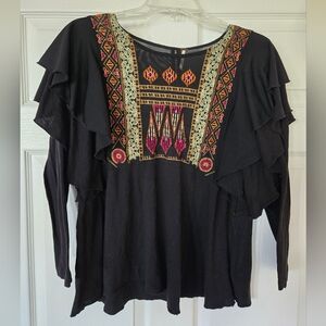 Free People "La Cienega" Embroidered Top, M